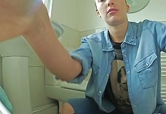 Sophia Smith Denim Fetish and Pee in Messy Bathroom