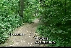 Submissive Claudie tied and fucked in the forest