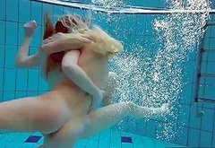 Milana and Katrin Strip Eachother Underwater