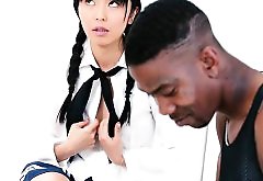 Pretty Asian Marica Hase fucked by black man in many poses