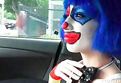 Clown girl gets on a hardcore sex ride