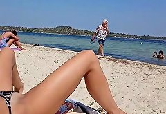 Wife having fun at the beach