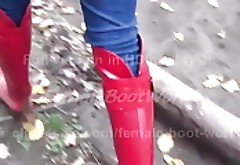 Rain Boots in Woods