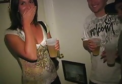 Kinky college bithes are having fun at the party flashing their boobs and dancing dirty