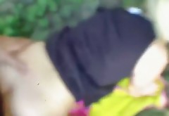 Filthy amateur GF gets her mouth with jizz after hardcore doggy fuck outdoor