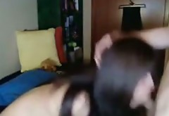 Hot brunette emo chick loving intense pounding after blowjob