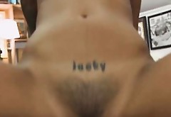 Tattooed Asian Roughly Riding On Dick In Pawn Shop Office