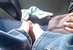 Freaky Footjob in Car