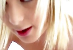 Smoking hot blonde   babe plays with herself and sucks toy