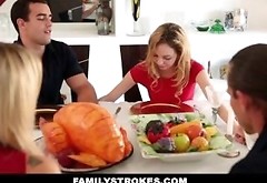 Step Sister Sucks And Fucks Brother During Thanksgiving Dinner