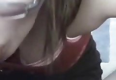 Amateur blowjob and fucking, girl with glasses