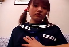 Shy amateur college chick Manami Yuuki masturbates on cam