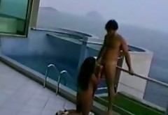Black haired Indian whore stretches legs wide to take a dick into hairy cunt