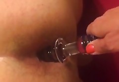 Lady J likes fucking ass with glass