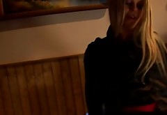 Elite bitch gets  her pussy slammed hard at the hotel bar
