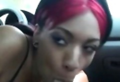 Pretty Black Ex Girlfriend Sucking Dick In Front Seat Of Car