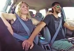Blonde gets fingered untill cum in the car Txxx com