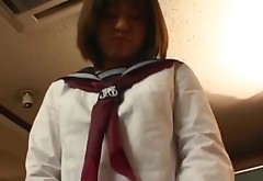 Sexy student Rino Sayaka  lifts her  skirt up