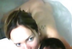 Handsome dude makes video of his amateur GF while she takes bath