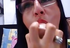 Kinky Woman Doing Oral On Her Dildo