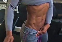 Ripped Girl Abs and Obliques Flex