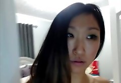 Asian webcam model anal with toy