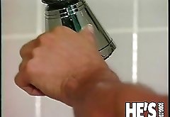 Muscle studs Chaz Carlton and David Thompson are repairing a group showering facility together when they decide to start touching themselves. They suc