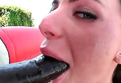 Bitchy teen swallowing massive black cock