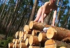 Masturbating in the woods