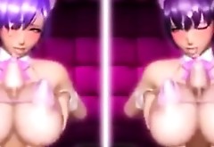 3D Futanari Twins Cum on Busty Teens!