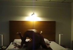 Asian guy fucks dirty slut in a hotel room for a hidden cam