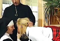 Bavarian schoolgirl and nun banged hard by priest