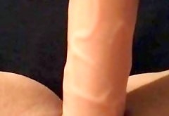 Solo dildo playing and quick orgasm