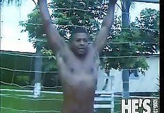 9 hot jocks enjoy a little game of soccer then enjoy one another. Watch these young hot black guys get into a steaming orgy. They each take turns suck