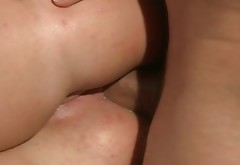 Two muscle men fucked her butthole really hard and nice