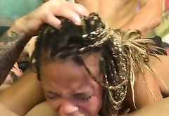 Ebony Hoe Gets Gagged And Fucked By Big Cocks