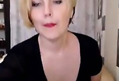 Mature Blonde Slut Teasing Her Body