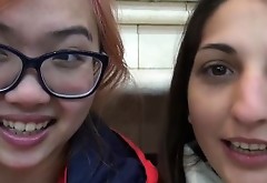 Cute asian and latin teens JOI and blowjob