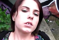 Busty Czech student banged in a park