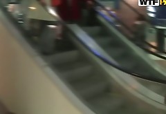 Ugly Russian bitch is shopping in a mall