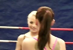 Mean blonde bitch Niky Gold is involved in nude fight fun