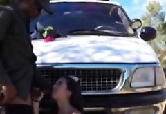 Sexy latina hottie fucked by nasty border patrol agent