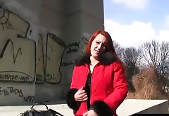 Redhead euro public fucked by fake agent