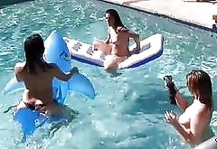 Pool party turns into a wild lesbian sex with sexy besties