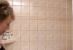 Anna masturbate on the shower with a dildo