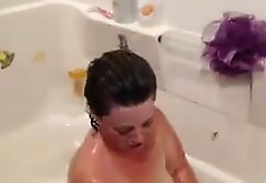 Fat Chick Showering Live