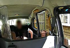 Huge boobs blonde anal fucked in fake taxi
