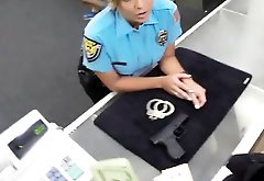 Police woman shows her sexy ass