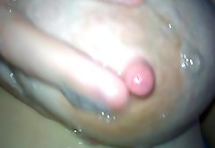 Getting my big tits all soapy in the shower