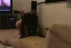 Hidden cam video of petite Korean GF giving blowjob to her boy